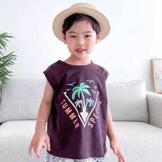 adorebebe 兒童夏季椰子樹無袖T恤