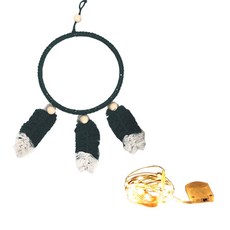 컬러 마크라메 드림캐쳐 LED형, 다크그린