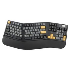 지클릭커 오피스프로 인체공학 스탠다드 블루투스 풀윤활 무소음 보글보글 무선 기계식 키보드 37g, 옐로우 블랙, EK600, 제조사축