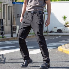 Elsso 男士戰術工裝工作褲 彈性布料日常口袋褲
