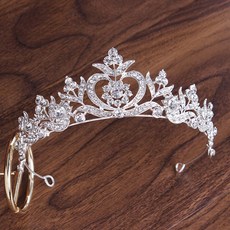 Estella 自助婚紗髮飾珠寶皇冠 vvw529, 銀色, 1個