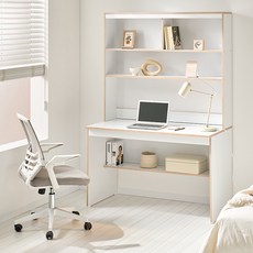 가구의정석 리파 1200 일반형 책상 책꽂이 세트 방문설치, 베이지