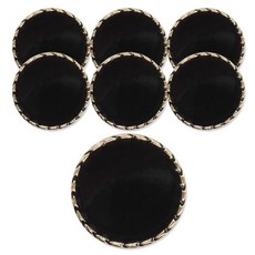 ButtonKing 梳紋環氧樹脂鈕扣 11mm, 7個, 黑色G