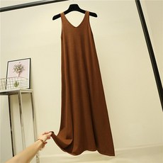 寬鬆針織無袖孕婦連身裙