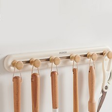 ecoco 意可可 免鑽孔安裝 滑動式強力黏著壁掛掛鉤, 米色, 1個