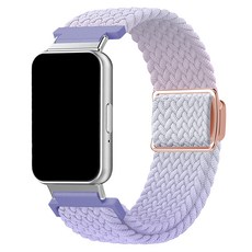 SPACE SHIELD Galaxy Fit3 相容 磁吸扣 粉彩編織錶帶, 丁香紫混色, 1個