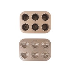 Oche Earths 居家烘焙可麗露模具 + 愛心形模具套組, 1套