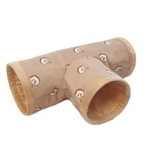 刺蝟用超細纖維圖案棉質3口隧道, 淺褐色的, 1個