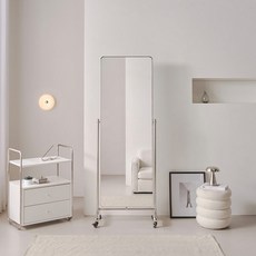 우아미 토피 이동식 사각형 전신거울 700 x 1700 mm 방문설치, 실버