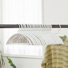 KAZT Ready Box防肩角防滑線條衣架, 白色, 50個