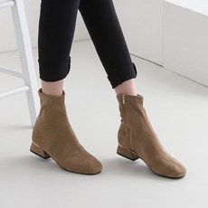 코나블루 여성용 로우굽 베이직 스웨이드 앵클부츠 3cm DT3257