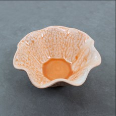 Dalsogum 甜點 優格 麥片 家庭咖啡館 冰淇淋 花朵碗, 1個, 橘色