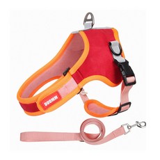 앤티스 반려동물 스웨이트 하네스 S + 리드줄, 레드, 1세트