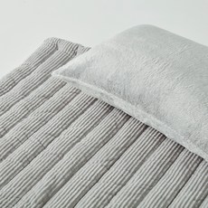 한샘 포근 스트라이프 라셀 극세사 패드, 그레이