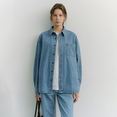 Dunst 女性中性寬鬆牛仔襯衫 UDSH6A102