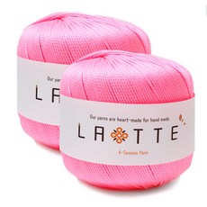 실바람섬유 라떼 사계절 폴리 뜨개실 65g, 13 네온핑크, 2개