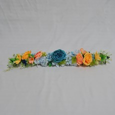 靈骨塔墓碑裝飾用單條人造花 40cm, Blue Ranunculus Orange Rose
