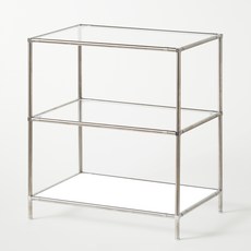 dOLEE FUN 簡約強化玻璃長方形模組層架, 3層, 透明 + 透明 + 白色