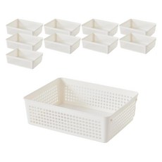 BRIDA 萬用網格收納籃 3號 10入組, 乳白色, 10個