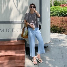 패션풀 여성용 made 구름 포켓 밴딩 와이드 팬츠 26757