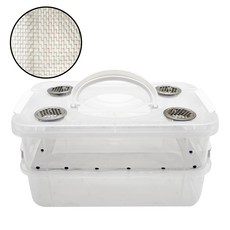 MIMINEAQUA 爬蟲類維護專用麵包蟲飼養箱 細網, 透明, 1個