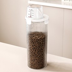 딩동펫 투명 계량컵 밀폐 사료통, 1개, 1.8L