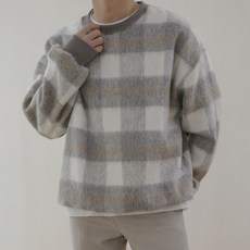 馬海毛格紋大學T T2724