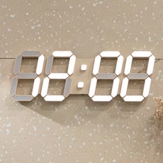 플라이토 와이파이 인테리어 3D LED 퓨어 벽시계 38cm, 크림