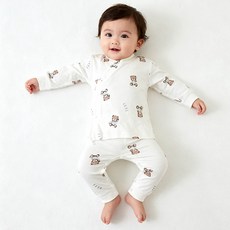 조이멀티 엠케이 드림베베 배앓이 방지 스냅 배냇저고리 실내복 상하의 세트