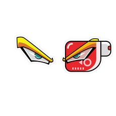 뭉키데코 안전거리유지 반사스티커 대형 전투력001, 혼합색상, 1세트