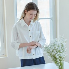 클라비스 여성용 코튼 7부 셔츠