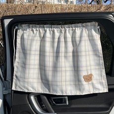 창안애 차량용 체크 햇빛가리개 CK, 01 꼬미그레이(CK01), 1개