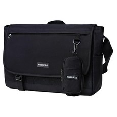 marco polo 馬克納 防水 郵差包 MP4034 + 輔助包 套組, 黑色