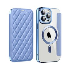 bebehome 小香風皮紋翻蓋磁吸支架手機保護皮套 支援MagSafe