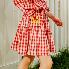 minidou 女童愛心星星條紋裙