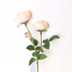 沼澤金盞花玫瑰枝人造花 46cm 5入, 淺桃色