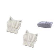 軟發巾 SG42 2p + 洗臉巾套組, 白色的, 1套