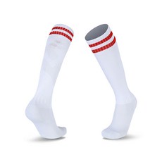 Yogojogo 冰球襪 雙腳穿著 L, 03 白紅邊, 1套