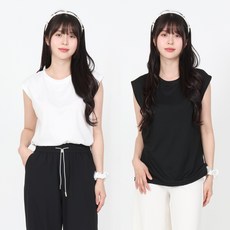 Elsso 女款無袖日常寬鬆版背心T恤2件組