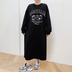 마켓에이 카멜리아 롱 맨투맨 원피스