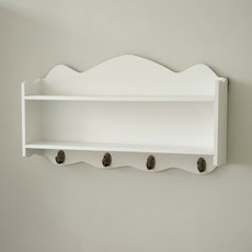 soonZAM 北歐風格壁掛式原木收納格層架, 白色, 2層