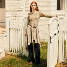 오앨 여성용 ASYMMETRIC 저 벨벳 원피스