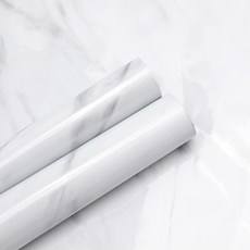 Market A 亮面大理石防水貼紙 白色A, 1個