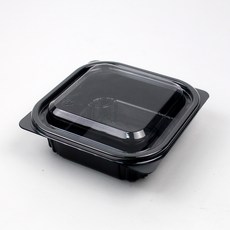 Inp 黑色方形沙拉容器 340ml 13.4 x 13.4 x 3.8 cm SK-105, 50個, 1入