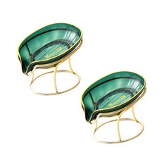 블럭마트 욕실 클래식 비누받침, 2개, 그린