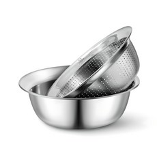 Casani 不鏽鋼特大調理盆與瀝水盆套組, 1組, 鍋子+濾網籃