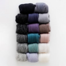 美麗諾羊毛氈 12色+Greyish色系柯利黛羊毛氈 5色組, 混色