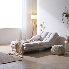 보니애가구 브리즈 데이비스 패브릭 3인용 소파 베드 방문설치, 라이트 그레이