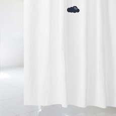 北歐風格浴簾+掛鉤 12入+窗簾掛桿 白色組合, 1套, SC493(塑膠掛鉤)