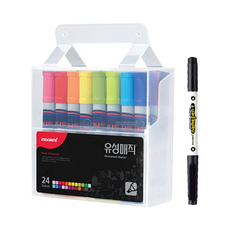 monAmi 方形油性筆 24色 + Monami Name Pen T 黑色, 混合色, 1套